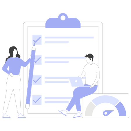 Business team working on scrum methodology  Illustration