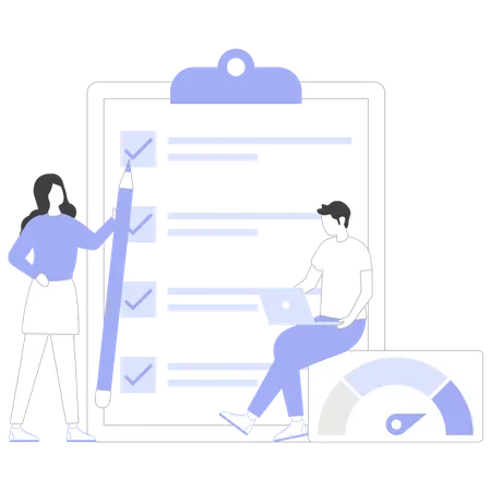 Business team working on scrum methodology  Illustration