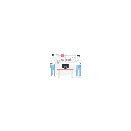 Business Team Working On Startup Ideas  Illustration
