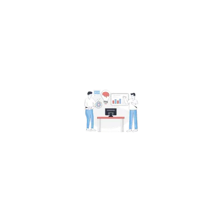 Business Team Working On Startup Ideas  Illustration