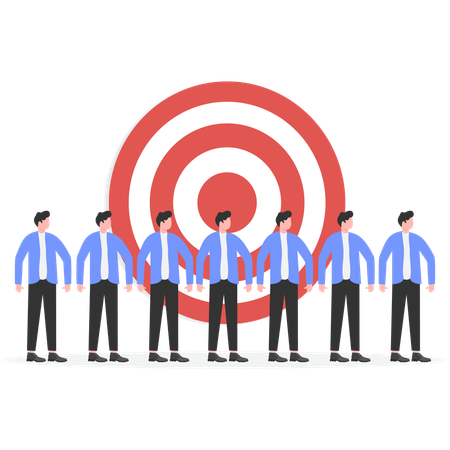 Business team working on business target  Illustration