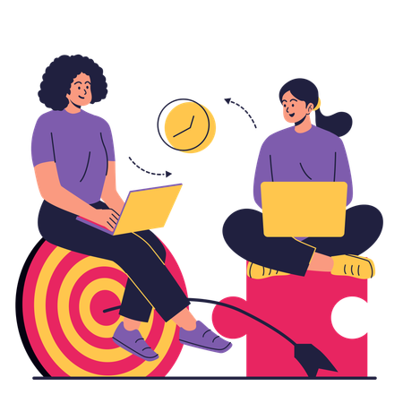 Business team working on business target  Illustration