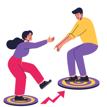 Business team working on business target  Illustration