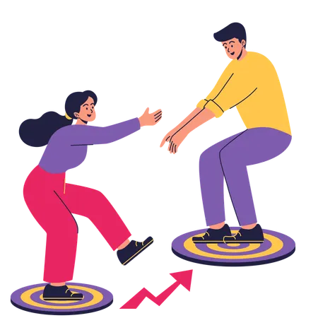 Business team working on business target  Illustration