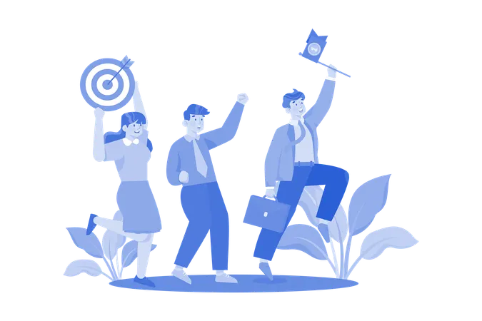 Business team working on target  Illustration