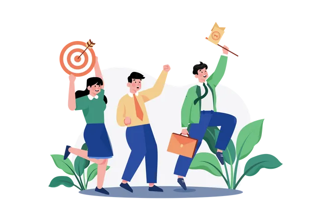 Business team working on target  Illustration