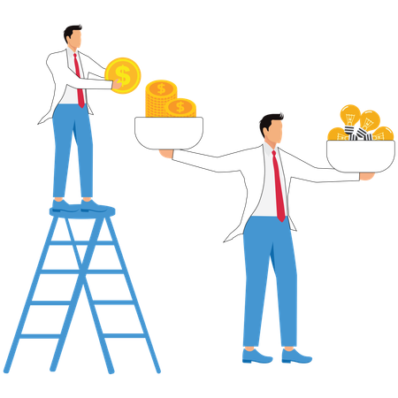 Business team working on team aspirations  Illustration