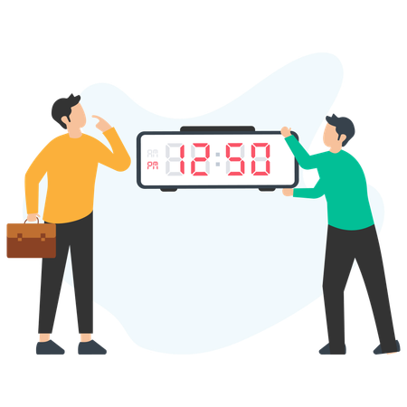 Business team working on Time Deadline  Illustration