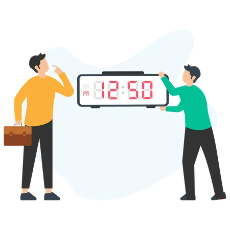 Business team working on Time Deadline  Illustration