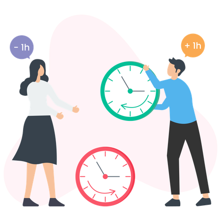 Business team working on Time value  Illustration