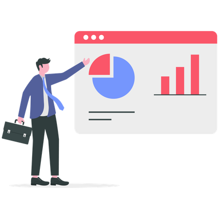 Business team working on work flow management  Illustration