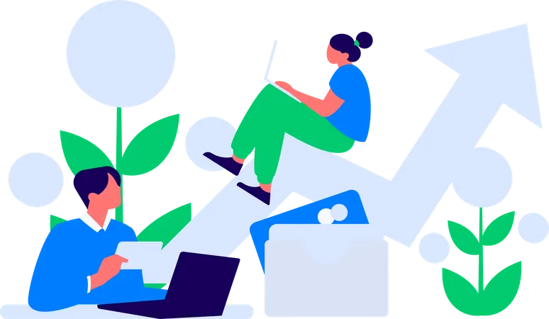 Business team working to increase revenue  Illustration