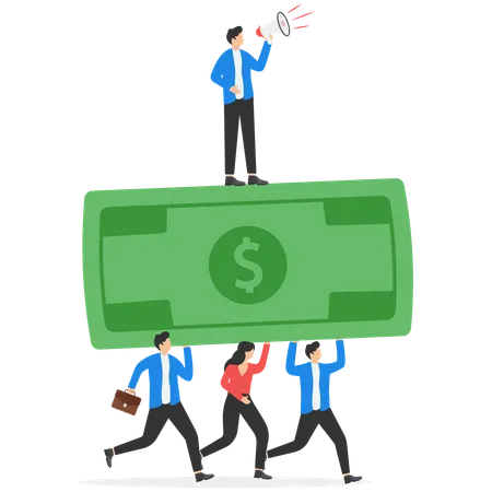 Business Team Working Together Concept Business Vector Illustration Flat Character Style Flat Business Cartoon Design Currency Illustration