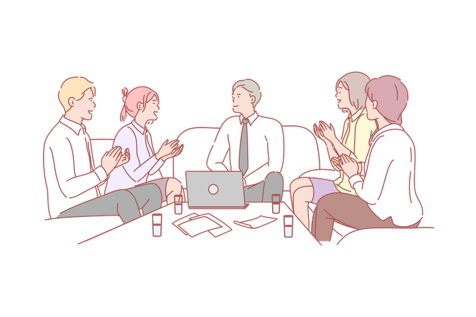 Business team working together  Illustration