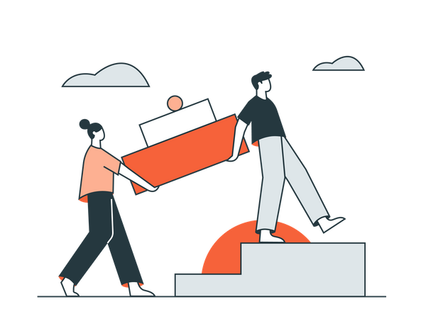 Business Team Working Together  Illustration