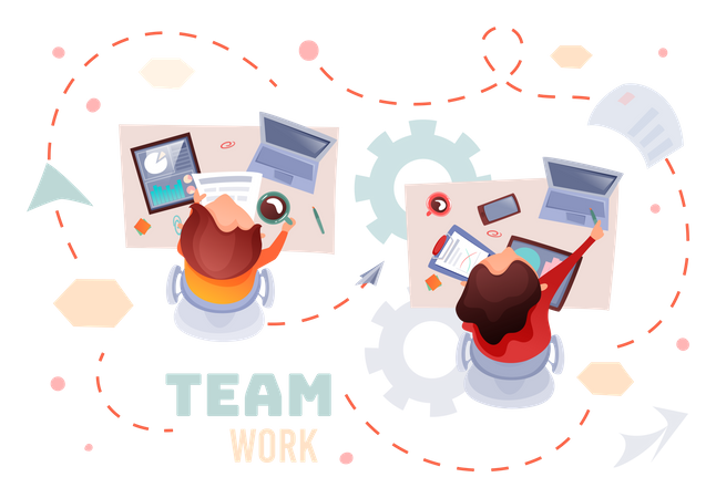 Business team working together at office Illustration