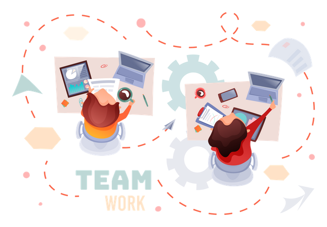 Business team working together at office  Illustration