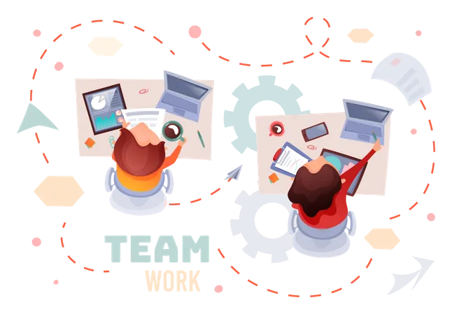 Business team working together at office  Illustration