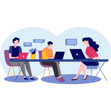 Business team working together at office  Illustration