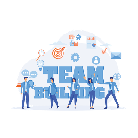 Business team working together for target achievement  Illustration