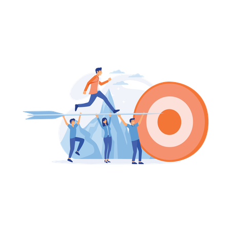 Business team working together for target achievement  Illustration