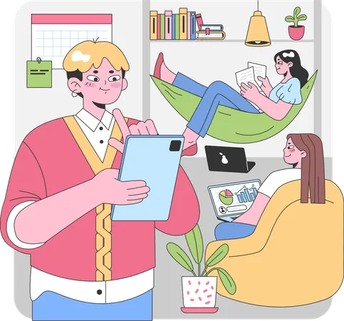 Business team working together  Illustration