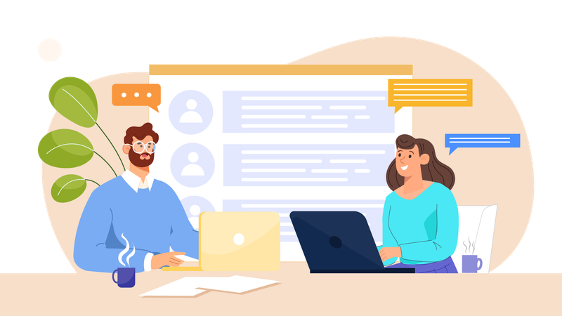 Business team working together  Illustration