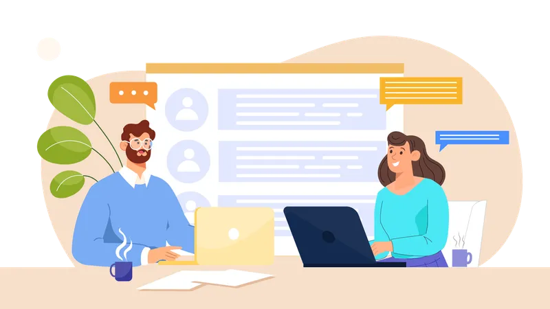 Business team working together  Illustration