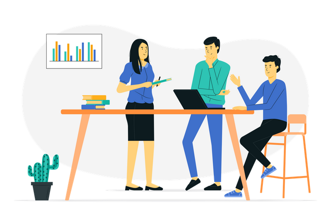 Business team working together  Illustration