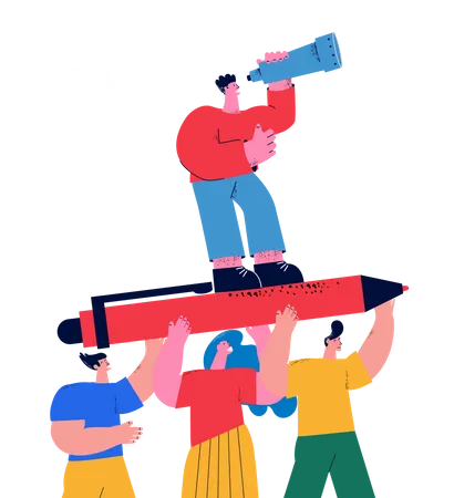 Business team working together  Illustration