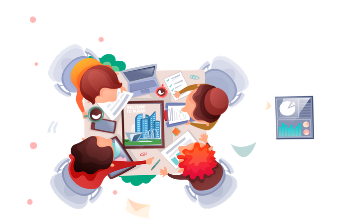 Business team working together  Illustration