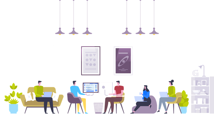 Business team working together  Illustration