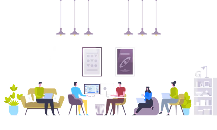 Business team working together  Illustration