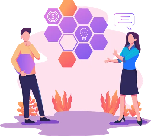 Business team working together  Illustration