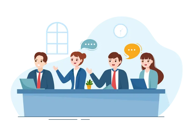 Business team working together  Illustration