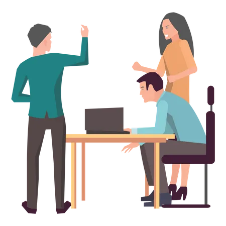 Business team working together  Illustration