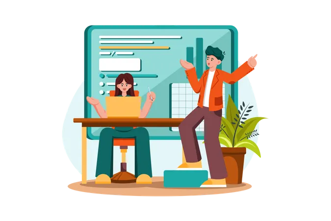 Business team working together  Illustration