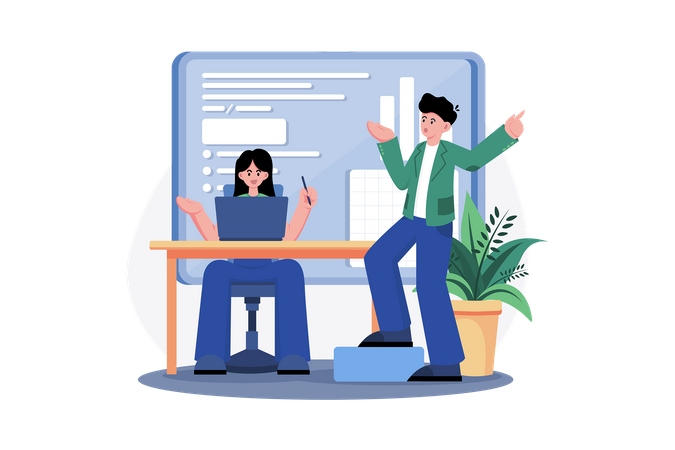 Business team working together  Illustration