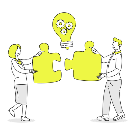 Business team working together  Illustration