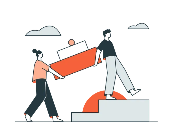 Business Team Working Together  Illustration