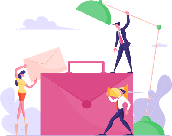 Business team working together  Illustration