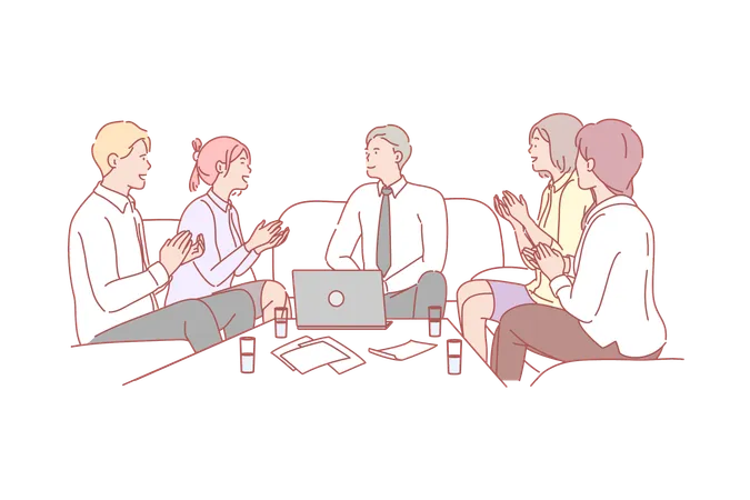 Business team working together  Illustration