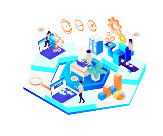 Business team working together  Illustration