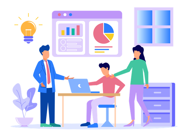 Business team working together  Illustration