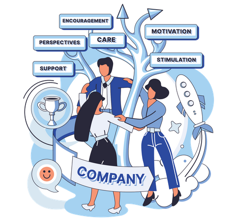 Business team working together  Illustration