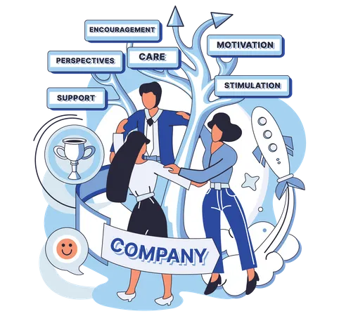 Business team working together  Illustration