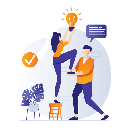 Business team working together  Illustration