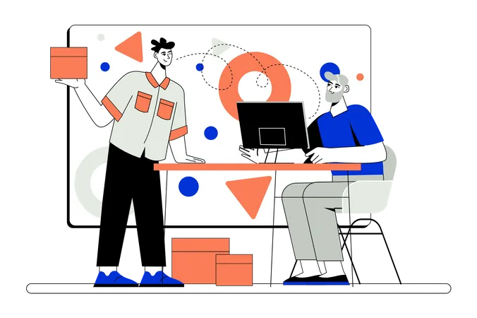 Business team working together  Illustration