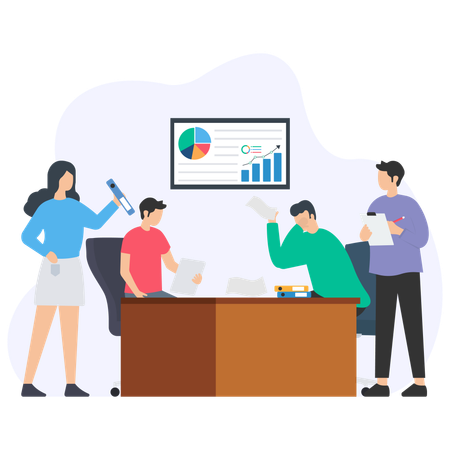 Business team working together  Illustration