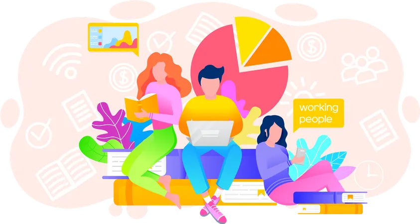 Business team working together  Illustration